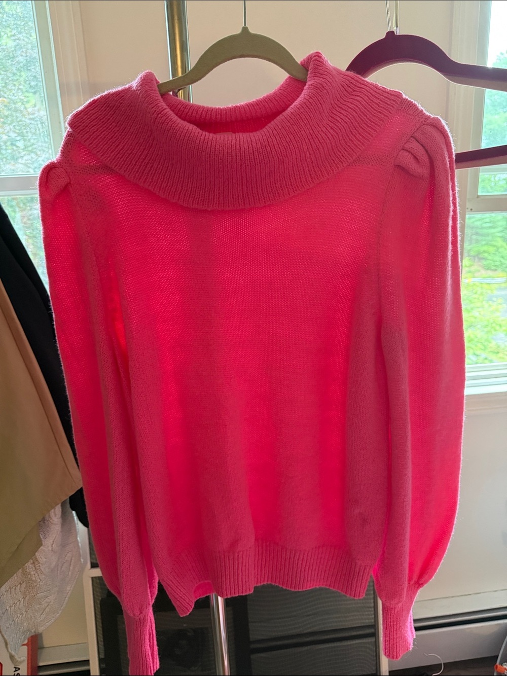 Lilly Pulitzer Bright Pink Funnel Neck Sweater